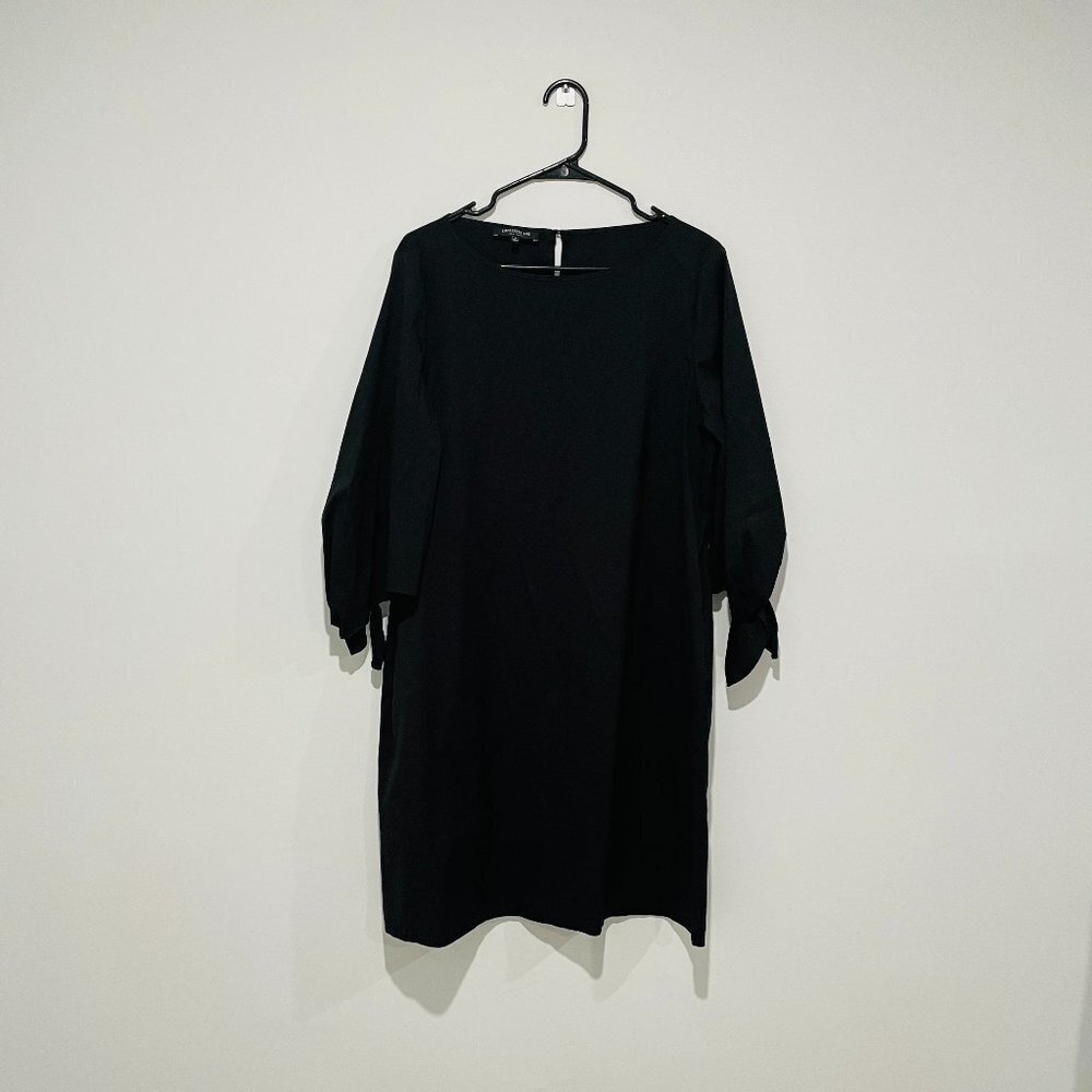 Lafayette Women Black Long Sleeve Midi Dress Size L